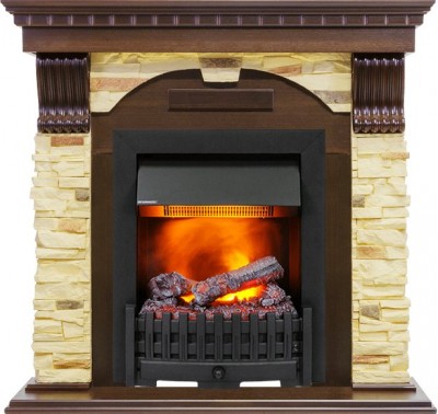 Каминокомплект Dimplex Dublin угловой - Темный дуб / Сланец с очагом Danville Black FB2