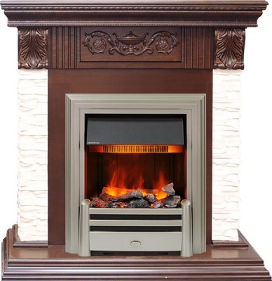 Каминокомплект Dimplex Luxemburg (каменный) - Сланец/Темный дуб с очагом Chesford