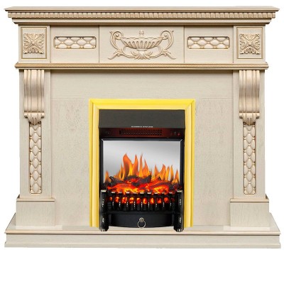Каминокомплект Royal Flame Corsica - Слоновая кость с патиной с очагом Fobos FX M Brass