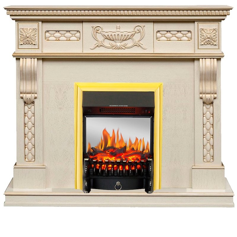 Каминокомплект Royal Flame Corsica - Слоновая кость с патиной с очагом Fobos FX M Brass
