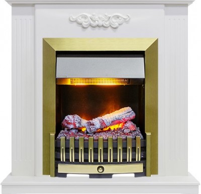 Каминокомплект Dimplex Lumsden - Белый дуб с очагом Danville Antique Brass FB2