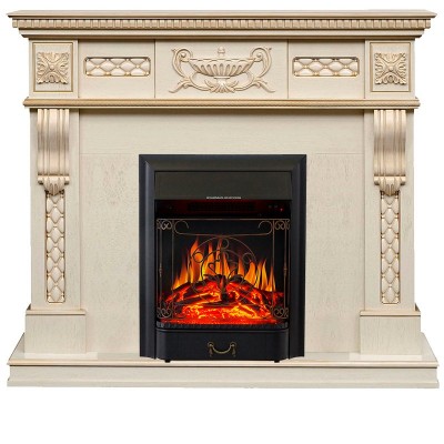 Каминокомплект Royal Flame Corsica - Слоновая кость с патиной с очагом Majestic FX Black