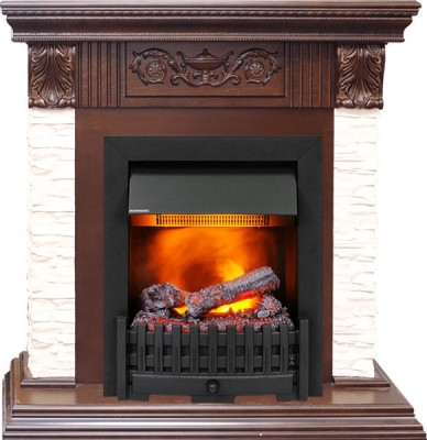 Каминокомплект Dimplex Luxemburg (каменный) - Сланец/Темный дуб с очагом Danville Black FB2