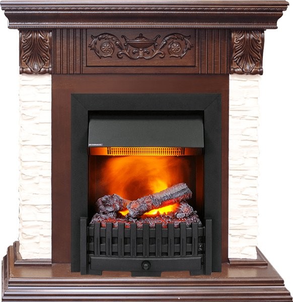 Каминокомплект Dimplex Luxemburg (каменный) - Сланец/Темный дуб с очагом Danville Black FB2