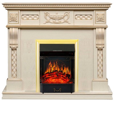 Каминокомплект Royal Flame Corsica - Слоновая кость с патиной с очагом Majestic FX Brass