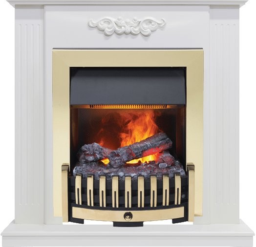 Каминокомплект Dimplex Lumsden - Белый дуб с очагом Danville Brass FB2