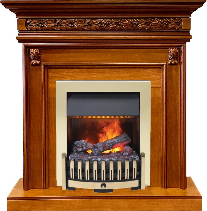 Каминокомплект Dimplex Valletta - Орех с очагом Danville Brass FB2