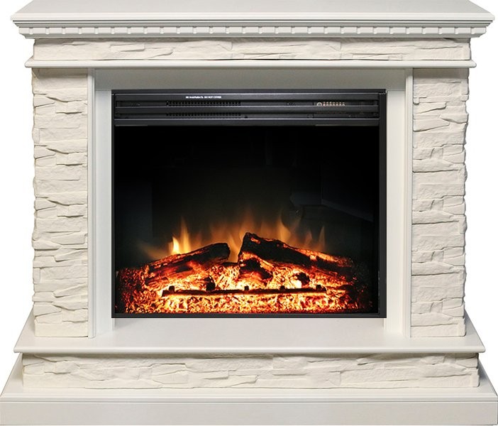 Каминокомплект Royal Flame Calgary - Белый / Сланец белый с очагом Jupiter FX New