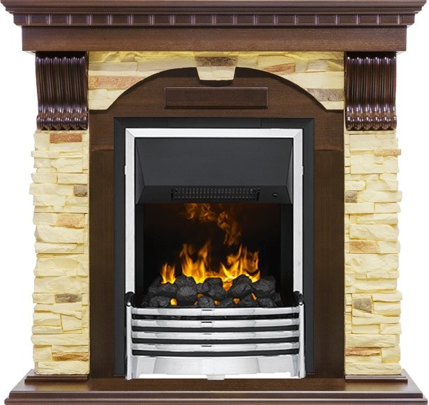 Каминокомплект Dimplex Dublin угловой - Темный дуб / Сланец с очагом Flagstaff