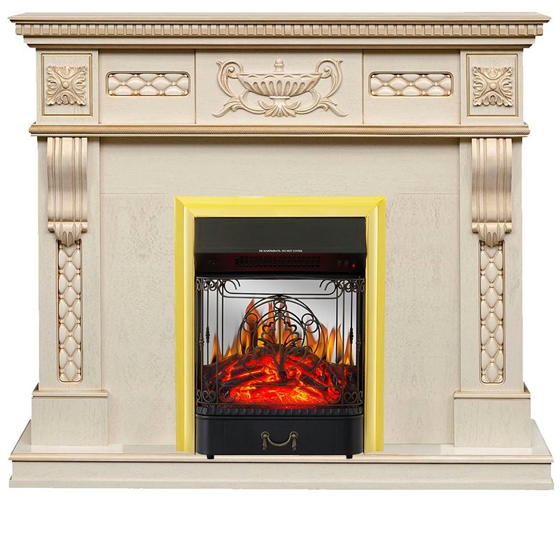 Каминокомплект Royal Flame Corsica - Слоновая кость с патиной с очагом Majestic FX M Brass