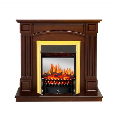 Каминокомплект Royal Flame Boston - Темный дуб (Высота 925см) с очагом Fobos FX M Brass