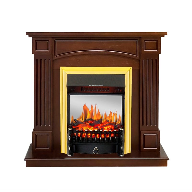 Каминокомплект Royal Flame Boston - Темный дуб (Высота 925см) с очагом Fobos FX M Brass
