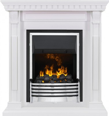 Каминокомплект Dimplex Orlean - Белый дуб с очагом Flagstaff