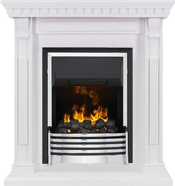 Каминокомплект Dimplex Orlean - Белый дуб с очагом Flagstaff