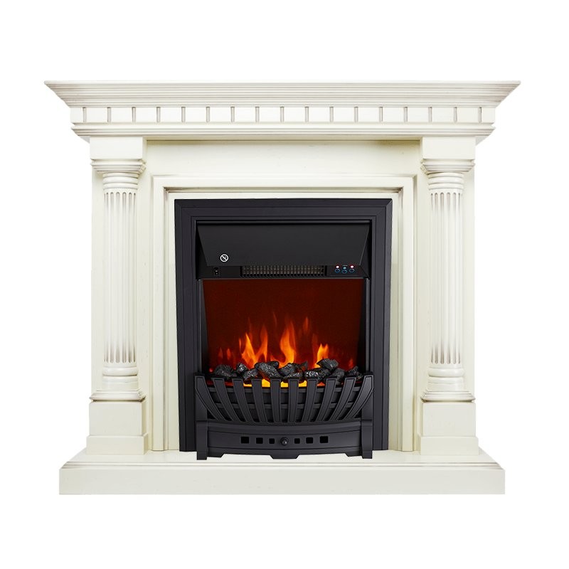 Каминокомплект Royal Flame Dallas - Слоновая кость с патиной с очагом Aspen Black