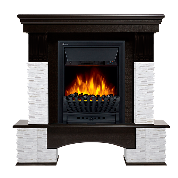 Портал Firelight Pietra Nuovo Classic сланец белый, шпон темный дуб