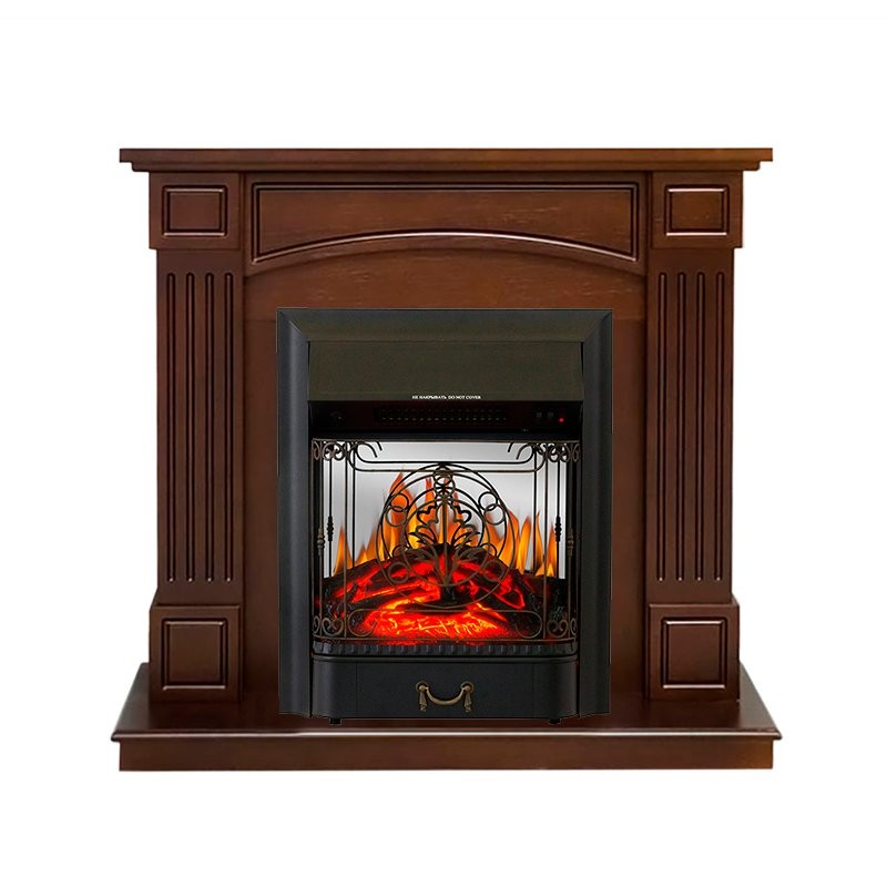 Каминокомплект Royal Flame Boston - Темный дуб (Высота 925см) с очагом Majestic FX M Black