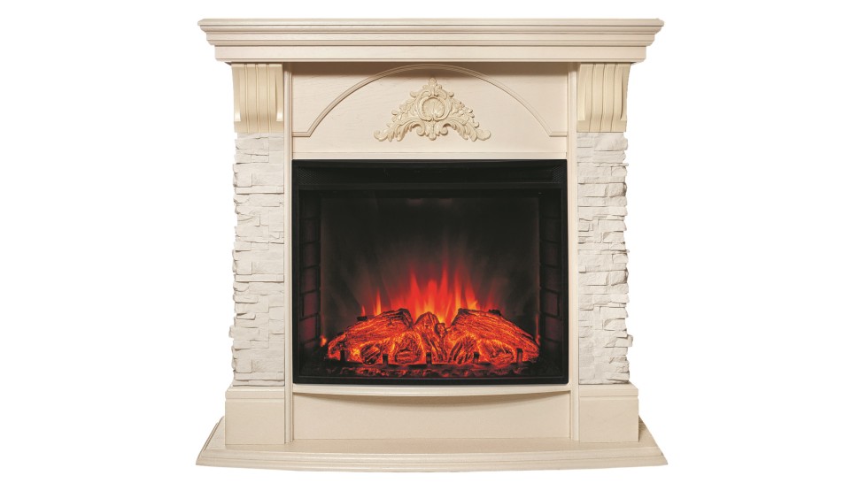 Камин Athena WT с очагом Evrika 25,5 LED