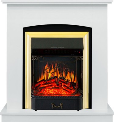 Каминокомплект Royal Flame Barcelona (разборный) - Белый с очагом Majestic FX Brass