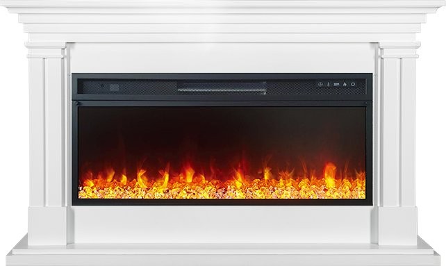 Каминокомплект Royal Flame Lyon  - Белый ( Ширина 1440 мм) с очагом Vision 42 LED