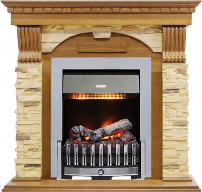 Каминокомплект Dimplex Dublin -  Дуб / Сланец с очагом Danville Chrome FB2