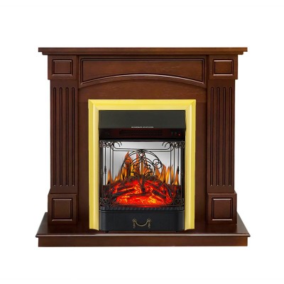 Каминокомплект Royal Flame Boston - Темный дуб (Высота 925см) с очагом Majestic FX M Brass