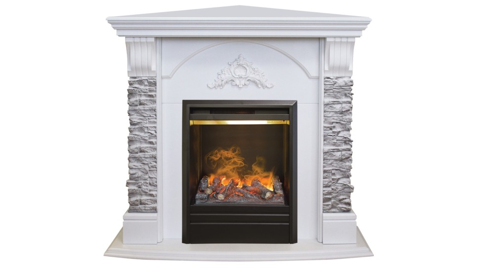 Камин Athena Corner GR WT c очагом 3D Olympic