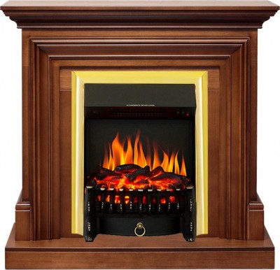 Каминокомплект Royal Flame Bradford - Орех с очагом Fobos FX Brass