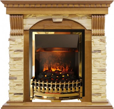 Каминокомплект Dimplex Dublin -  Дуб / Сланец с очагом Atherton