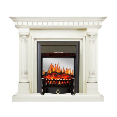 Каминокомплект Royal Flame Dallas - Слоновая кость с патиной с очагом Fobos FX M Black