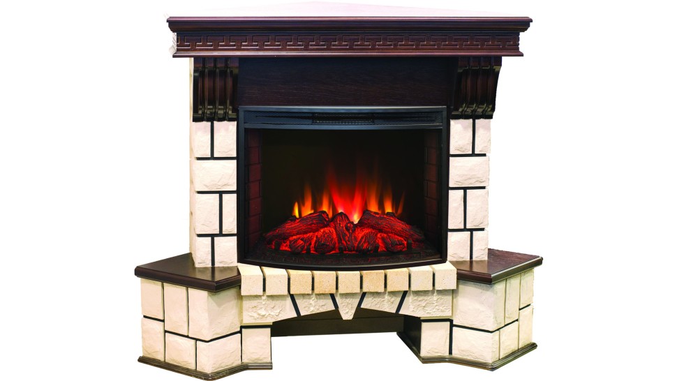 Камин Stone New Corner (угловой) 25,5 AO с Evrika 25,5