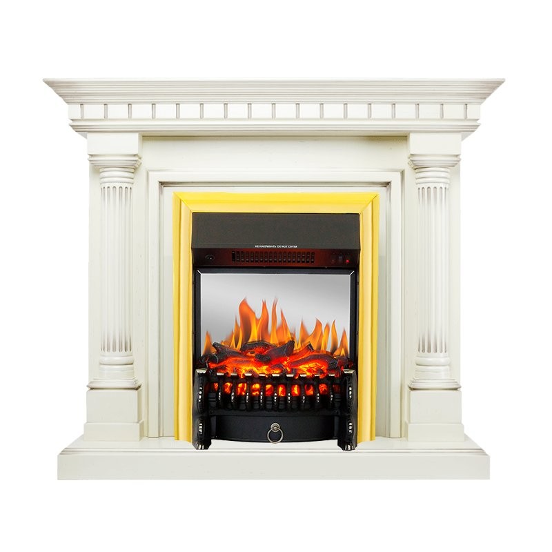 Каминокомплект Royal Flame Dallas - Слоновая кость с патиной с очагом Fobos FX M Brass