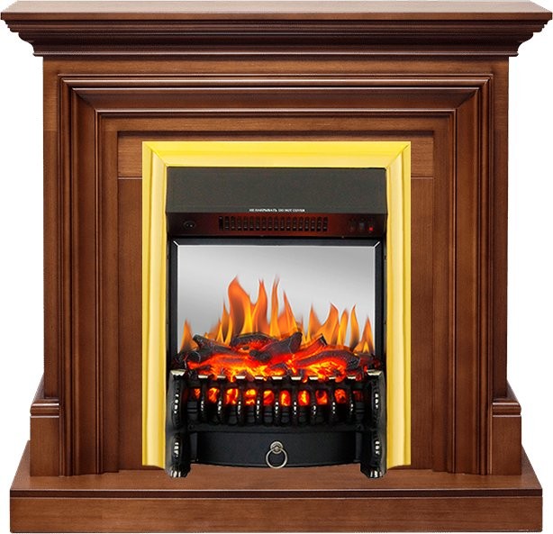 Каминокомплект Royal Flame Bradford - Орех с очагом Fobos FX M Brass