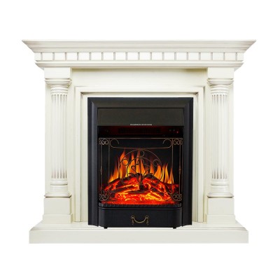 Каминокомплект Royal Flame Dallas - Слоновая кость с патиной с очагом Majestic FX Black