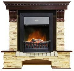 Портал электрокамина Royal Flame Pierre Luxe под классический очаг сланец/темный дуб